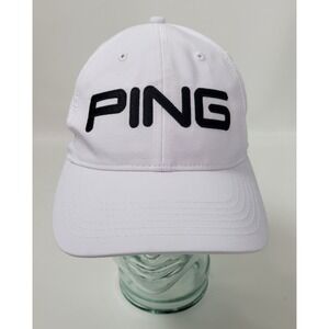 Ping White Adjustable Strapback Golf‎ Hat Cap